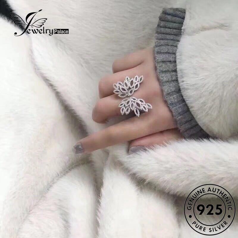 JEWELRYPALACE Perhiasan Diamond korea Murni Personality Asli Original Moissanite Wings Silver Wanita Kawin Silver Aksesori 925 Perak Sterling Cincin Nikah R496