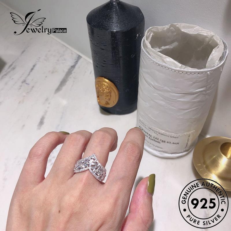 JEWELRYPALACE Original Diamond Cincin Silver Kawin Wanita Moissanite Aksesori korea Perhiasan Perak Murni Silver Nikah Asli 925 Personalized Sterling Crown R780