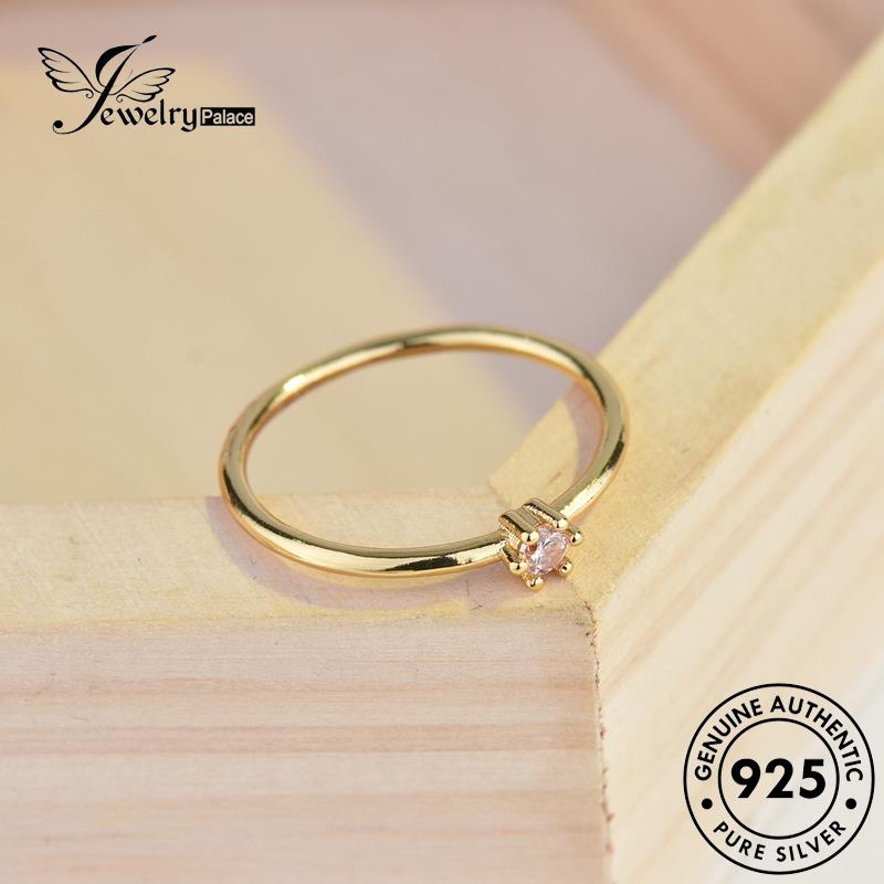 JEWELRYPALACE 925 Silver Silver korea Cincin Moissanite Gold Mini Aksesori Sterling Murni Kawin Original Perhiasan Perak Diamond Simple Wanita Asli Nikah R1682