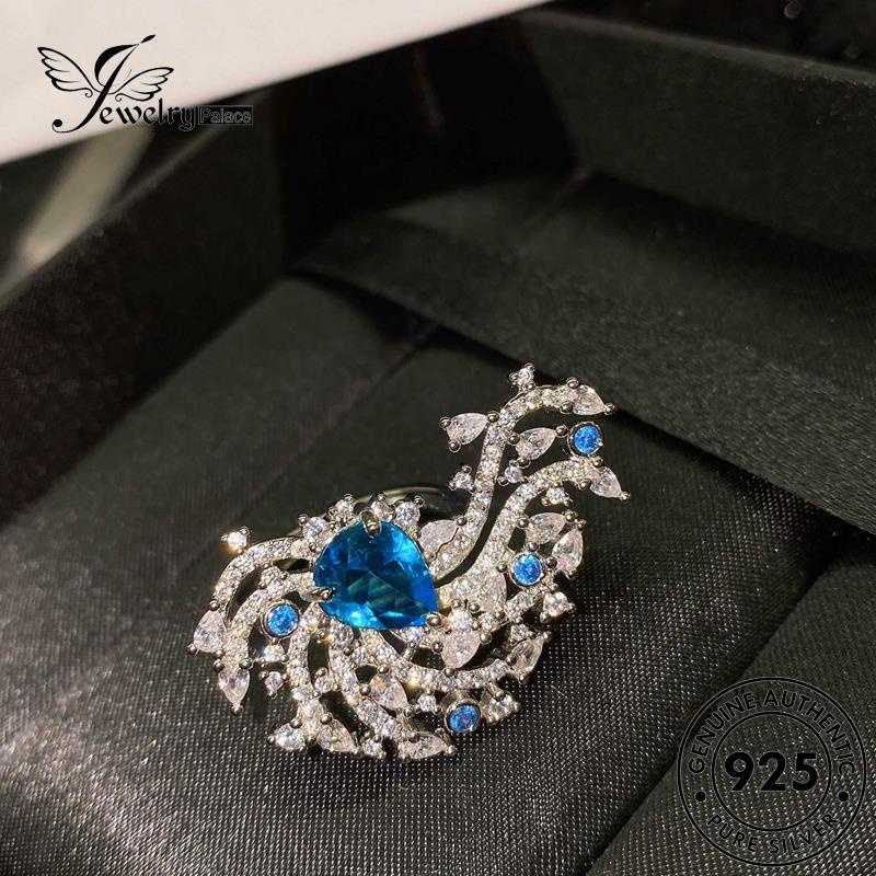 JEWELRYPALACE Sterling Wanita 925 Kawin Silver Cincin Nikah Original Flowers korea Aksesori Sapphire Murni Perhiasan Creative Asli Perak Silver R1924