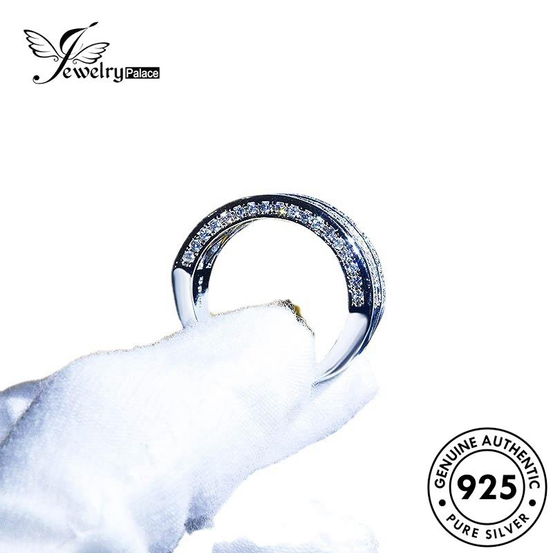 JEWELRYPALACE Fashion Sterling Murni Perak Silver Perhiasan Diamond Kawin Original Moissanite 925 Asli Aksesori Cincin korea Wanita Silver Nikah R2062
