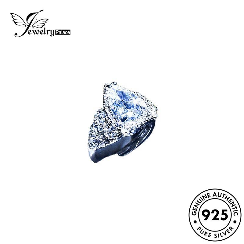 JEWELRYPALACE Drop 925 Sterling Original Classic Murni Asli Moissanite Nikah Wanita Perhiasan Cincin Silver Diamond Perak Silver Aksesori Kawin korea R2071