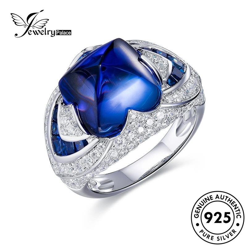 JEWELRYPALACE Silver Wanita 925 Original Perak Silver Kawin Sterling Perhiasan Nikah Sapphire Cincin Aksesori korea Asli Vintage Murni R2104