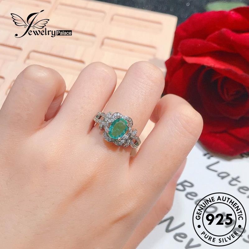 JEWELRYPALACE korea Perak Kawin Vintage Wanita Asli Silver Silver 925 Perhiasan Aksesori Cincin Original Roses Murni Sterling Nikah Emerald R2154
