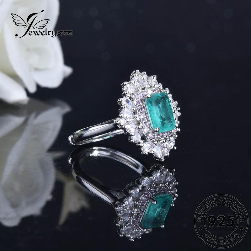 JEWELRYPALACE 925 korea Princess Wanita Aksesori Asli Perhiasan Murni Perak Retro Silver Original Silver Sterling Kawin Aquamarine Nikah Cincin Style R2165