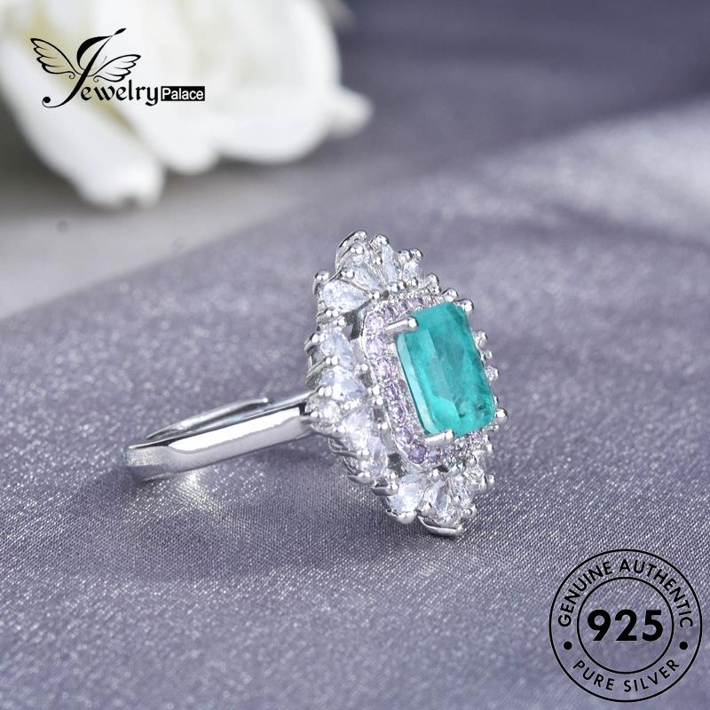 JEWELRYPALACE 925 korea Princess Wanita Aksesori Asli Perhiasan Murni Perak Retro Silver Original Silver Sterling Kawin Aquamarine Nikah Cincin Style R2165