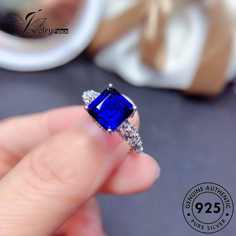 JEWELRYPALACE Ruby Classic Wanita Silver Perhiasan korea Silver Nikah Cincin Square 925 Asli Aksesori Perak Murni Sterling Kawin Original R2534