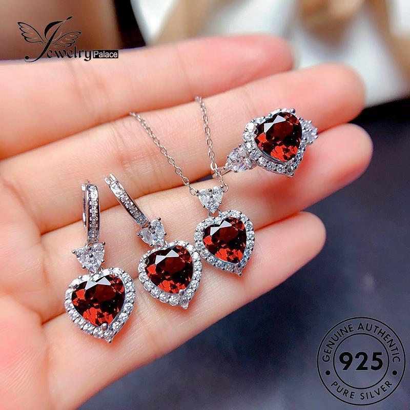 Tempat Perhiasan Wanita Kalung Perak Fashion Set Asli925 Safir Love S101