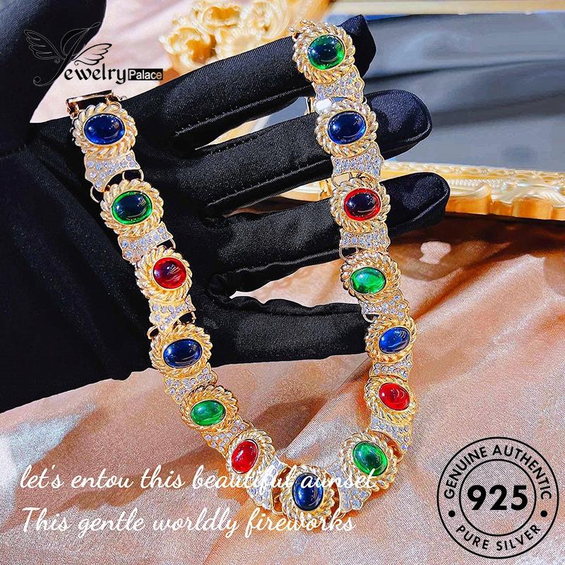 Jewelrypalace Warna Wanita Mulia Set925 Kalung Perak Safir Asli S288