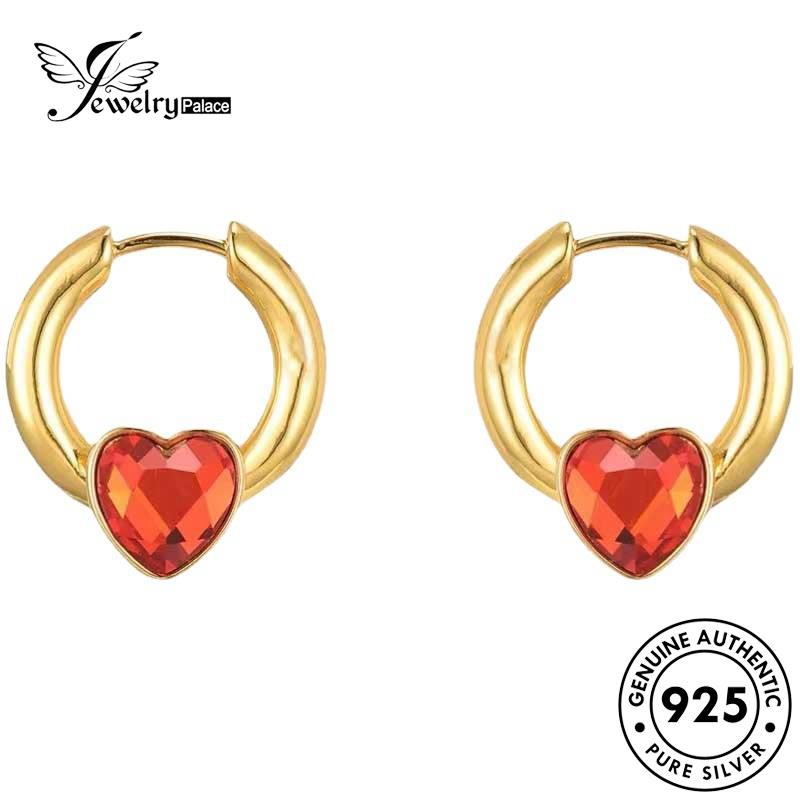 Jewelrypalace Perak Ruby925 Love Set Kepribadian Wanita Asli Kalung S322