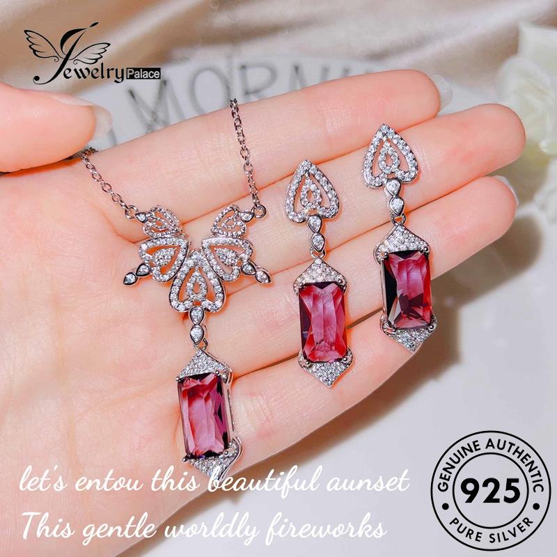 Jewelrypalace 925sayap Wanita Set Kalung Perak Asli Amethyst Angel S481