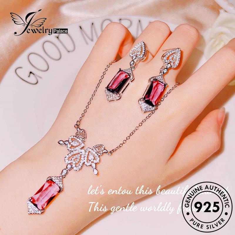 Jewelrypalace 925sayap Wanita Set Kalung Perak Asli Amethyst Angel S481