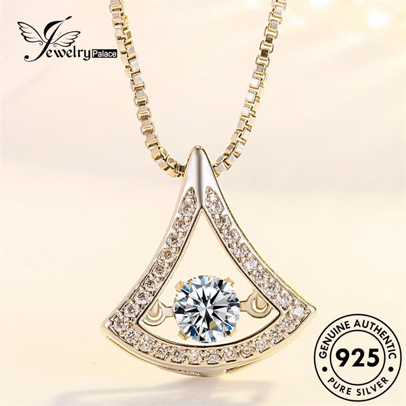 Jewelrypalace Moissanite Exquisite Perak Emas Berlian Asli925 Wanita Kalung Rok N116