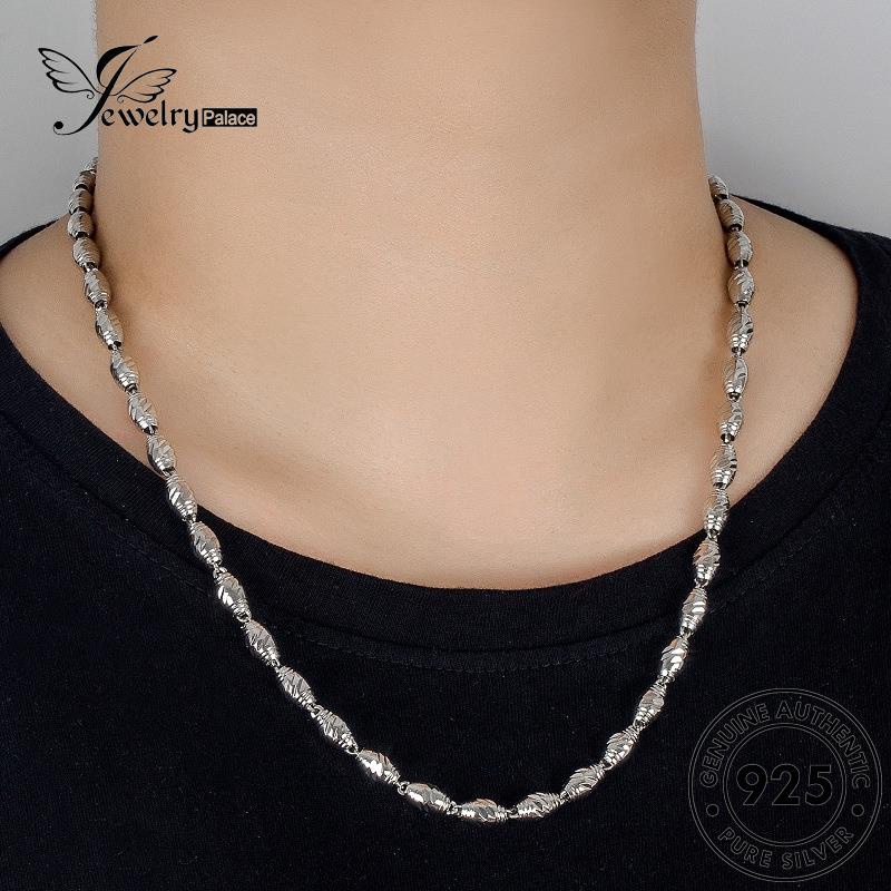 Jewelrypalace Domineering Asli925 Kalung Perak Manik-Manik Pria Bulat N1021