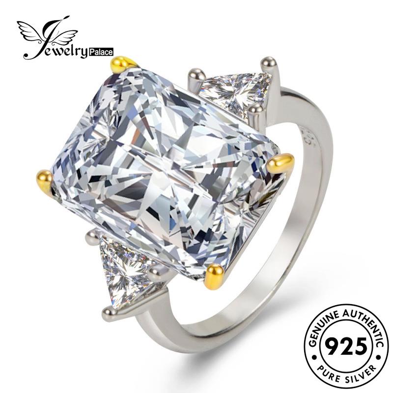 Jewelrypalace Rings Square Personality Wanita Perak Asli925 Citrine R9