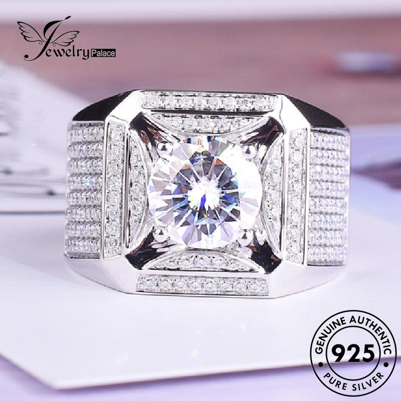 Jewelrypalace925 Moissanite Berlian Asli Wanita Fashion Cincin Perak R43