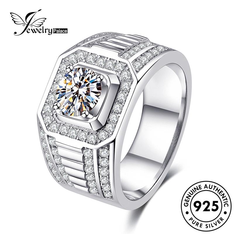 Jewelrypalace Cincin Perak Moissanite Berlian925 Fashion Pria Asli R155