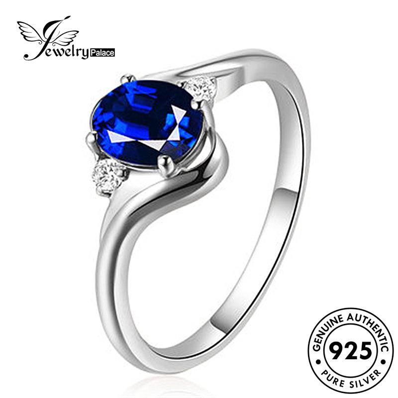 Jewelrypalace Emas Asli Mata Kuda Simple Perak925 Wanita Cincin Kecubung R329