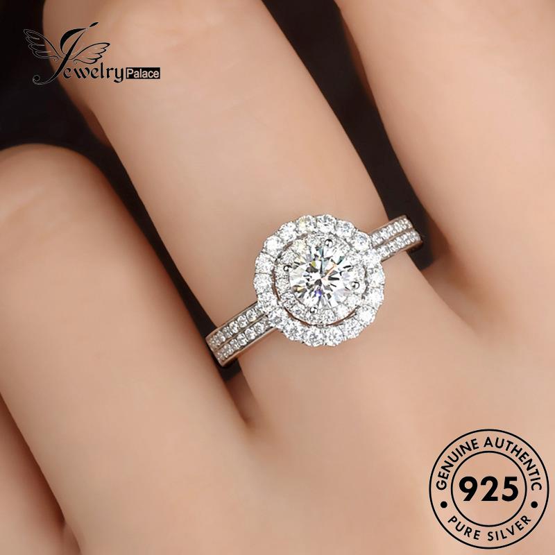 Perhiasantempat Cincin Berlian Mendominasi Wanita Moissanite Asli925 Perak R497