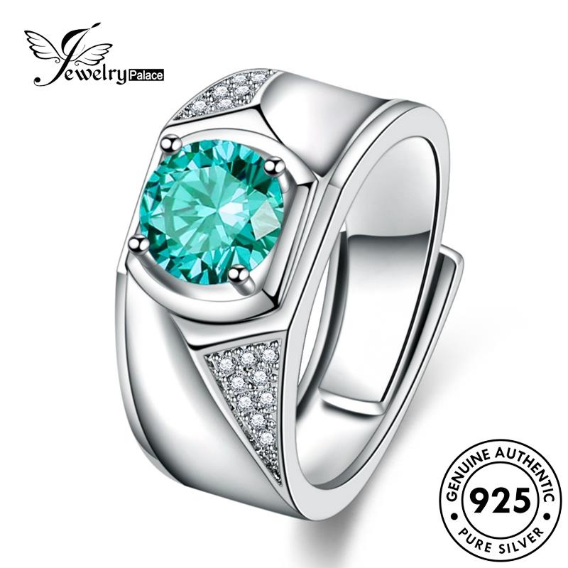 Jewelrypalace Fashion925 Dan Panah Asli Zamrud Pria Hati Cincin Perak R521