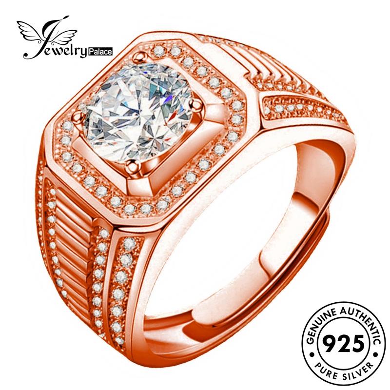 Perhiasantempat Berlian Moissanite Cakar Asli Mendominasi Empat Cincin Perak Wanita Emas925 R460