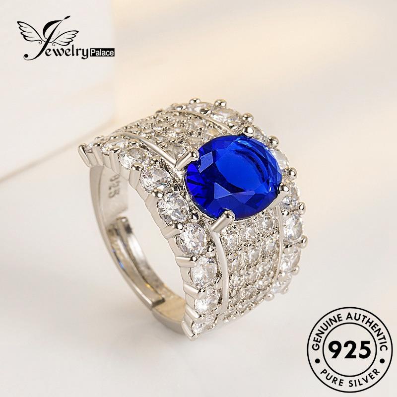 Jewelrypalace Sapphire Wanita Cincin Oval Mewah Perak925 Asli R470