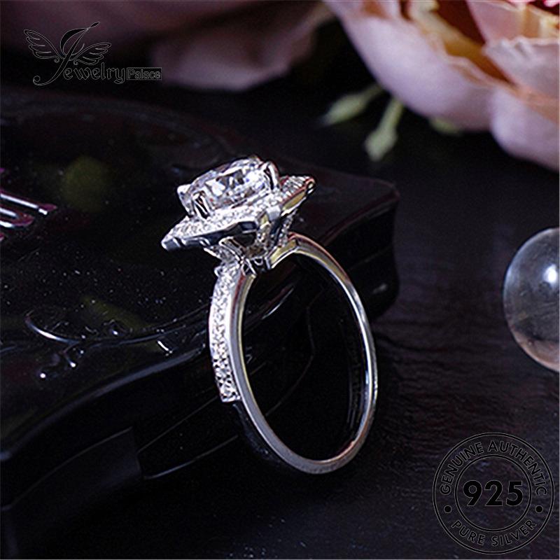 Jewelrypalace Cincin Perak Anak Panah Hati Dan Berlian Klasik925 Asli Wanita Moissanite R594