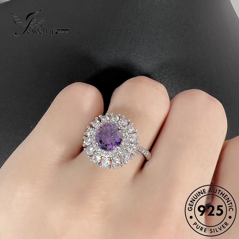 Jewelrypalace Perak Wanita Asli Citrine Temperamen Bunga Cincin925 R883