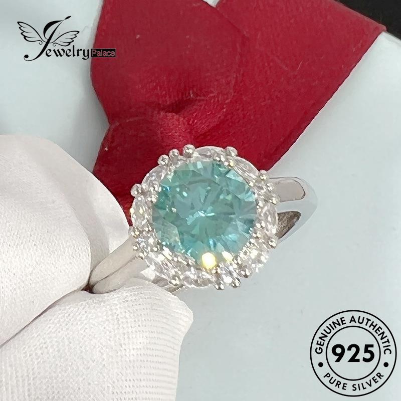 Perhiasantempat Wanita Mata Aquamarine Original Cincin Klasik Perak925 Kuda R917