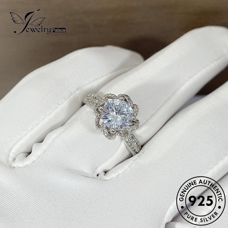 Jewelrypalace Perak Berlian925 Pribadi Asli Moissanite Cincin Wanita Mawar R953