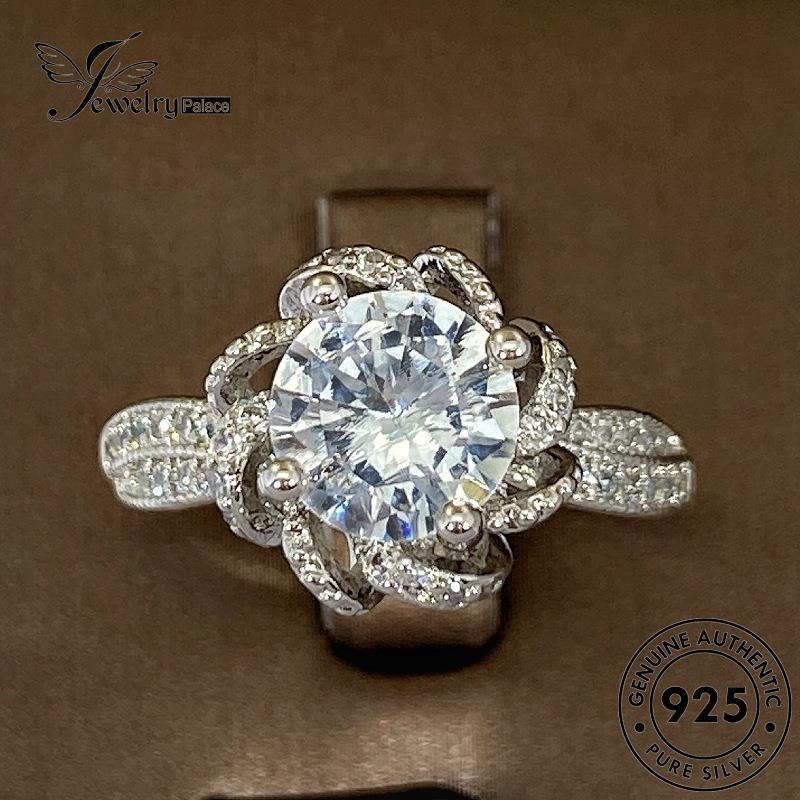 Jewelrypalace Perak Berlian925 Pribadi Asli Moissanite Cincin Wanita Mawar R953