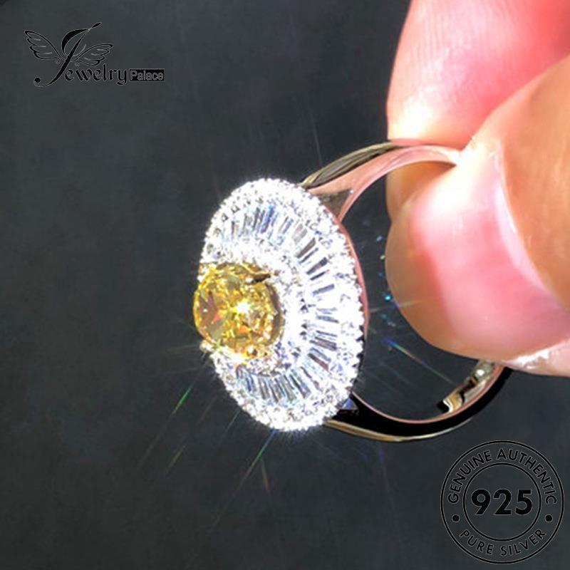 Jewelrypalace Cincin Asli Citrine Mewah Wanita Perak Oval925 R1039