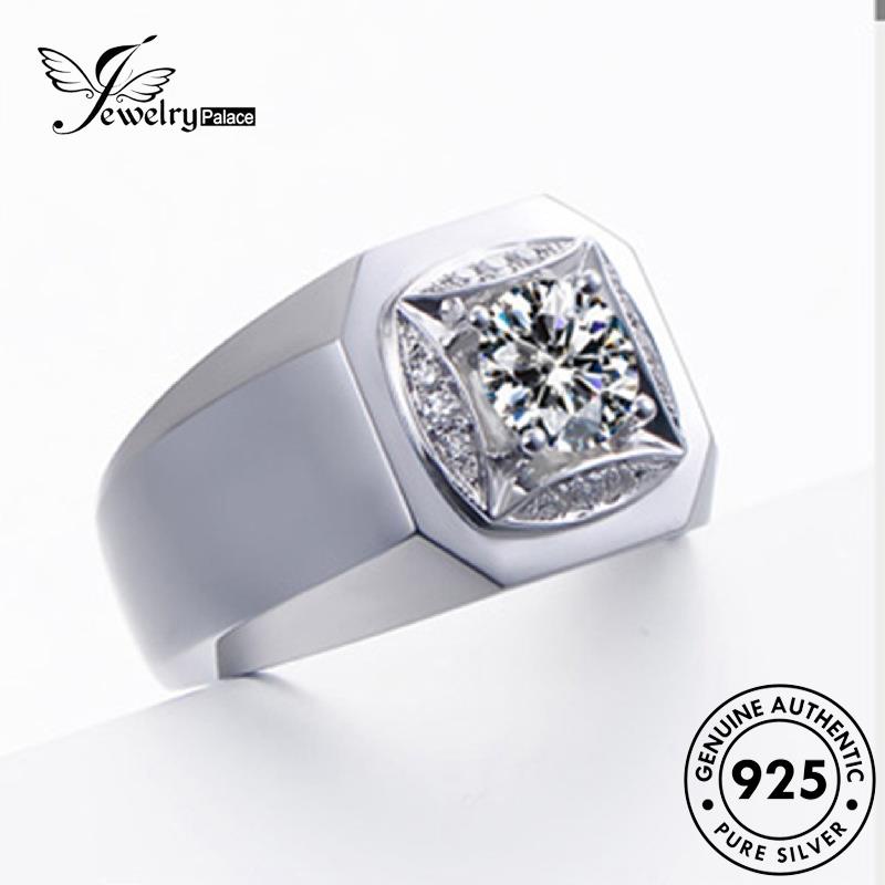 Perhiasantempat Mendominasi925Asli Cincin Moissanite Pria Berlian Perak R1120