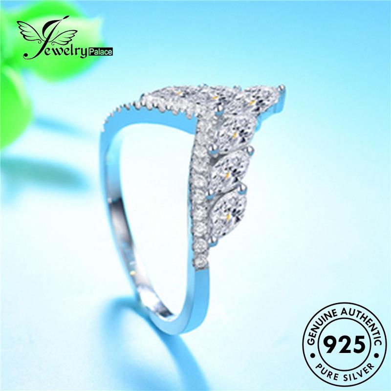 Jewelrypalace Berlian V Moissanite Perak925 Temperamen Bentuk Emas Asli Couple Rings R1128