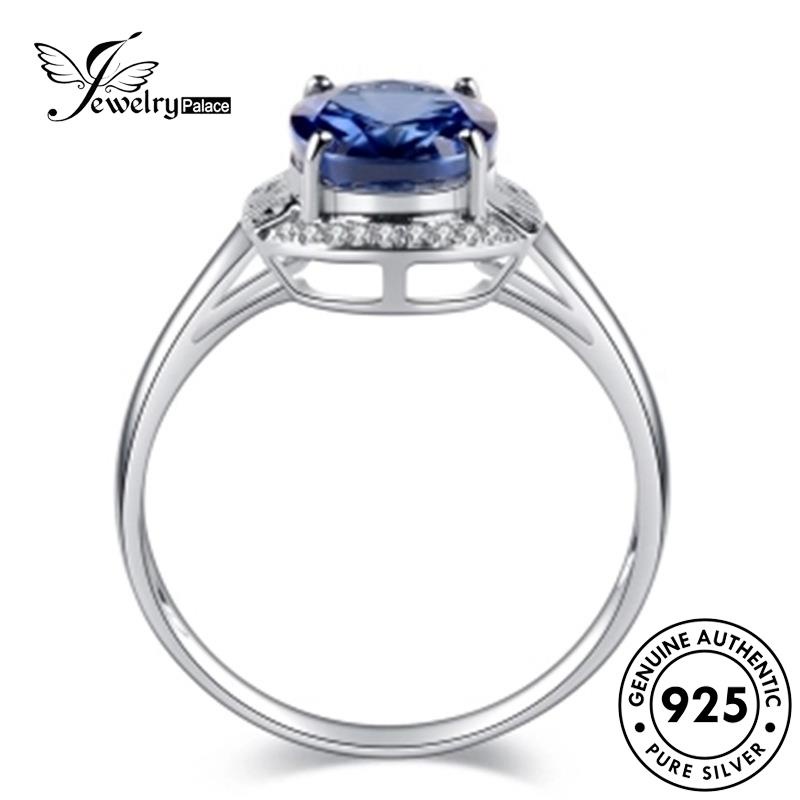 Jewelrypalace Cincin Perak925 Mewah Sapphire Oval Wanita Original R1557