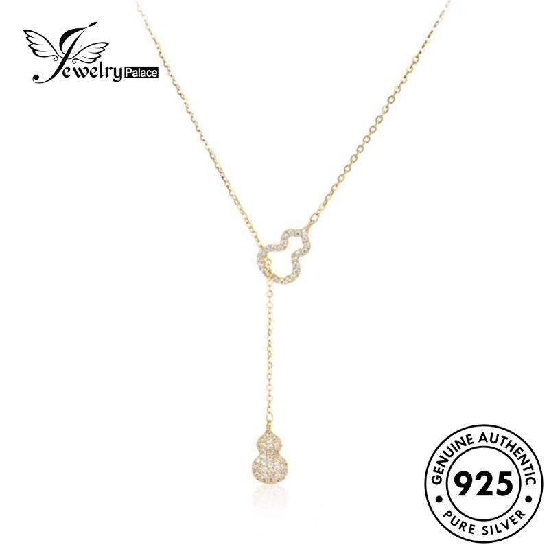 Jewelrypalace Berlian Emas Fashion925 Moissanite Asli Kalung Perak Wanita Labu N79