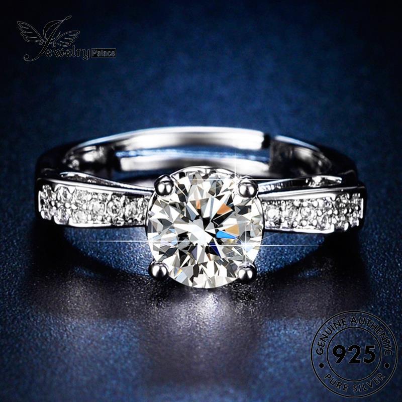 Jewelrypalace Simple Asli Moissanite Berlian925 Cincin Perak Kupu Wanita R84