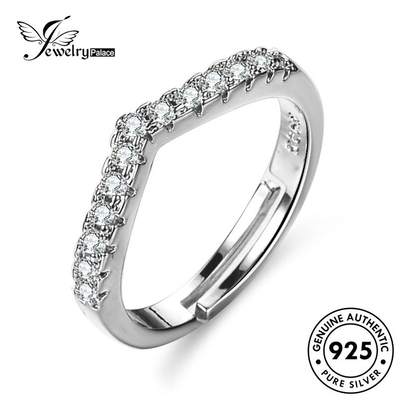 Jewelrypalace Asli V Wanita Berlian Perak925Bentuk Temperamen Moissanite Rings R48