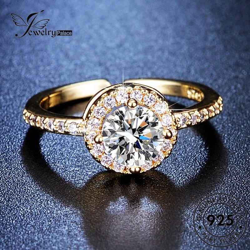 Jewelrypalace Asli925 Moissanite Wanita Emas Berlian Temperamen Cincin Perak Oval R53