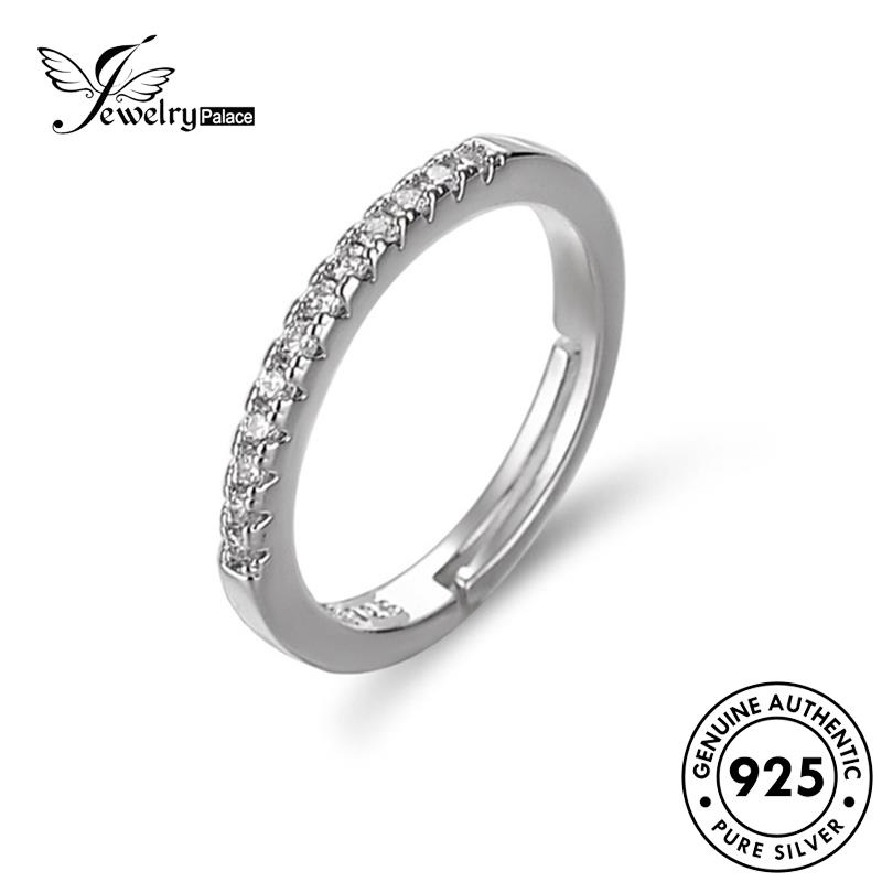 Jewelrypalace Baris Wanita Moissanite Simple Asli Perak Berlian Cincin Tunggal925 R112