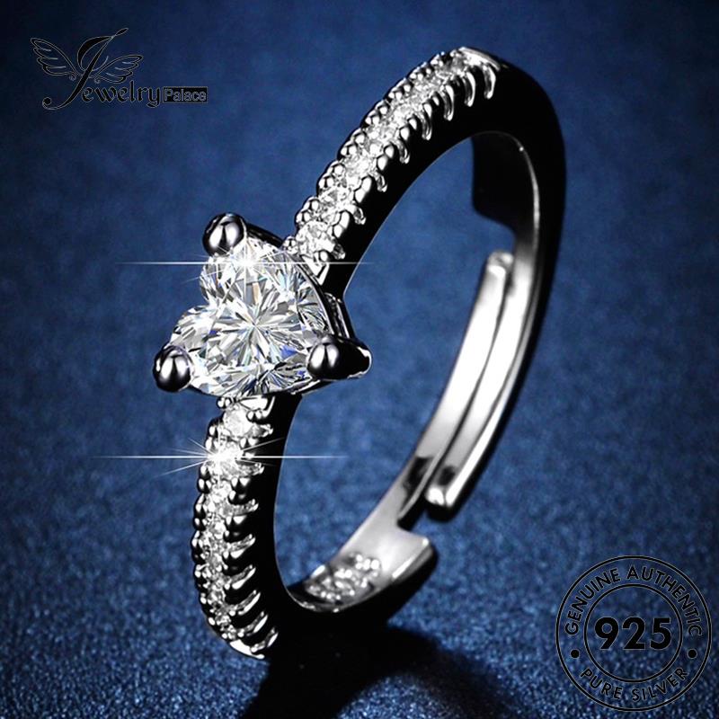 Jewelrypalace Cincin Bentuk Asli Moissanite925 Berlian Wanita Lucu Perak R156