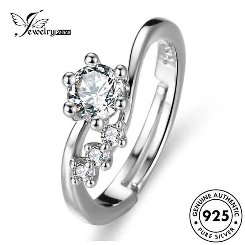 Jewelrypalace Perak Asli Enam Berlian Wanita Kreatif Cakar Rings925 Moissanite R159