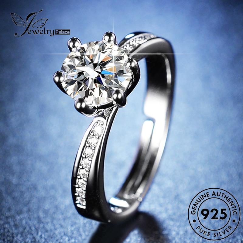 Jewelrypalace Moissanite Cakar Wanita Enam Asli925Cincin Berlian Kepribadian Perak R164