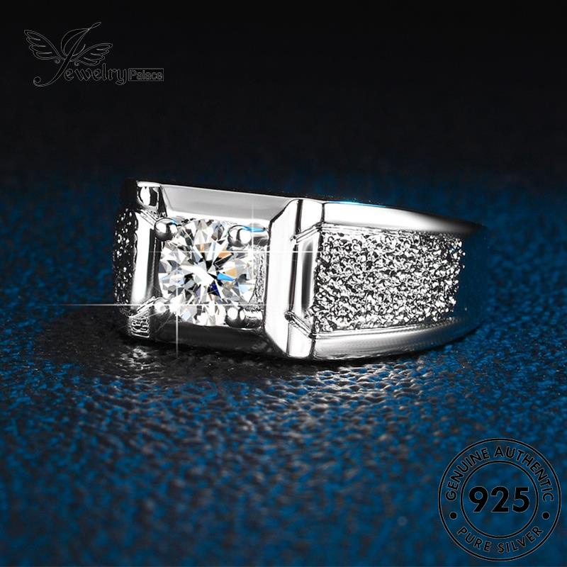 Jewelrypalace Pribadi Asli Pria925 Perak Scrub Berlian Moissanite Rings R384