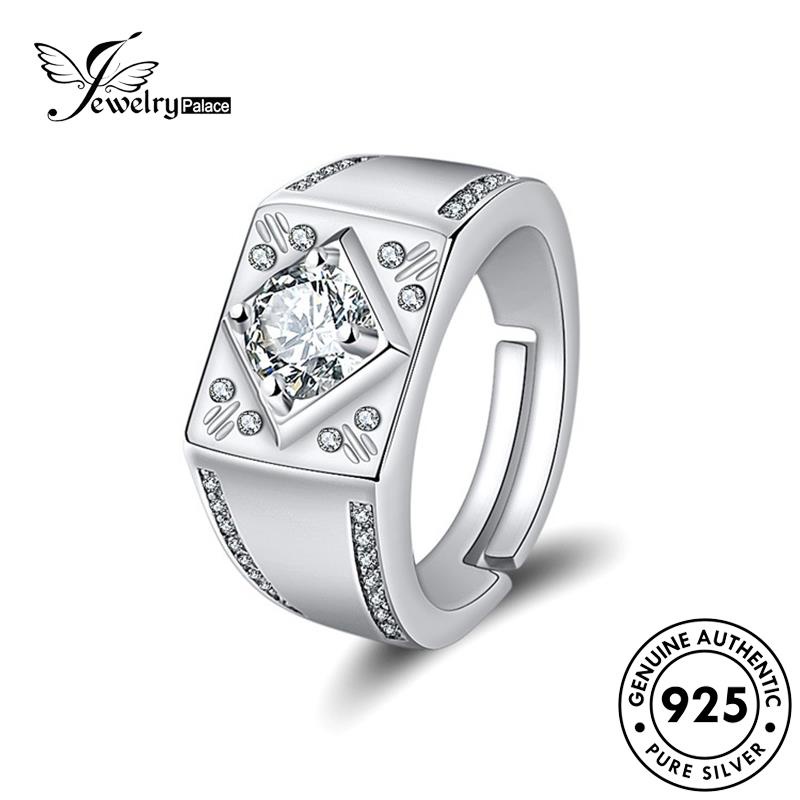 Perhiasantempat Mendominasi Perak Pria Berlian Moissanite Rings Asli925 R391