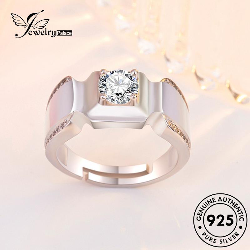 Jewelrypalace Moissanite Perak925 Asli Berlian Mendominasi Cincin Pria R395