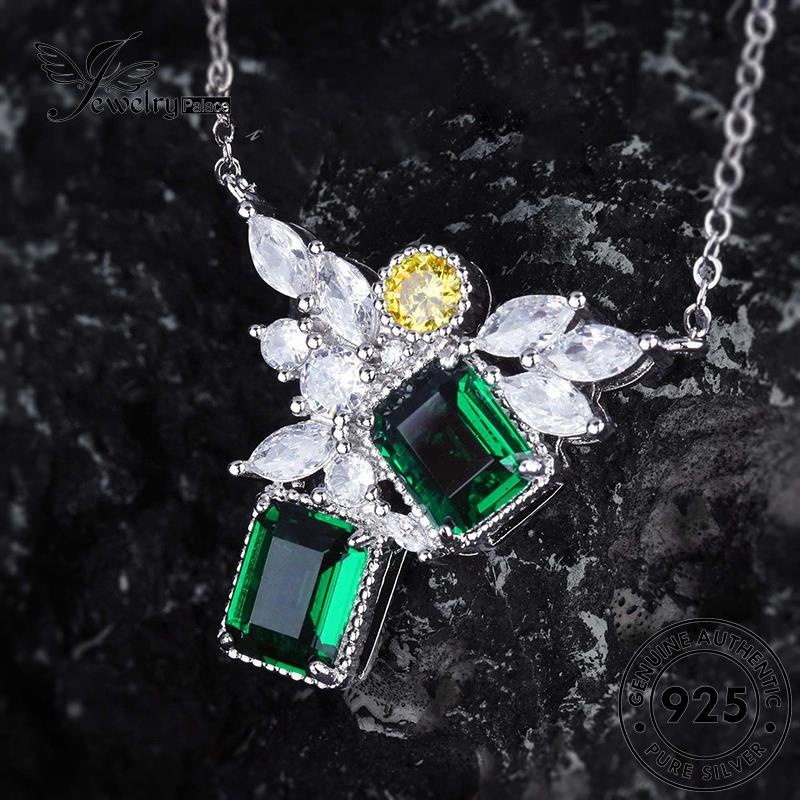 Jewelrypalace Asli Perak Emerald Mewah925 Kalung Wanita N1599