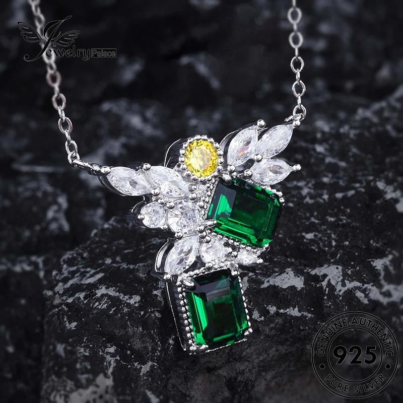 Jewelrypalace Asli Perak Emerald Mewah925 Kalung Wanita N1599