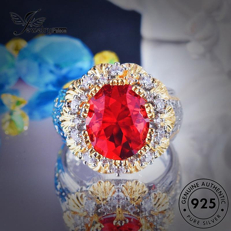 JEWELRYPALACE Ruby Murni 925 Perhiasan Original Cincin The Sterling Perak Aksesori Silver Nikah Kawin korea Asli Flowers Silver Wanita R2603