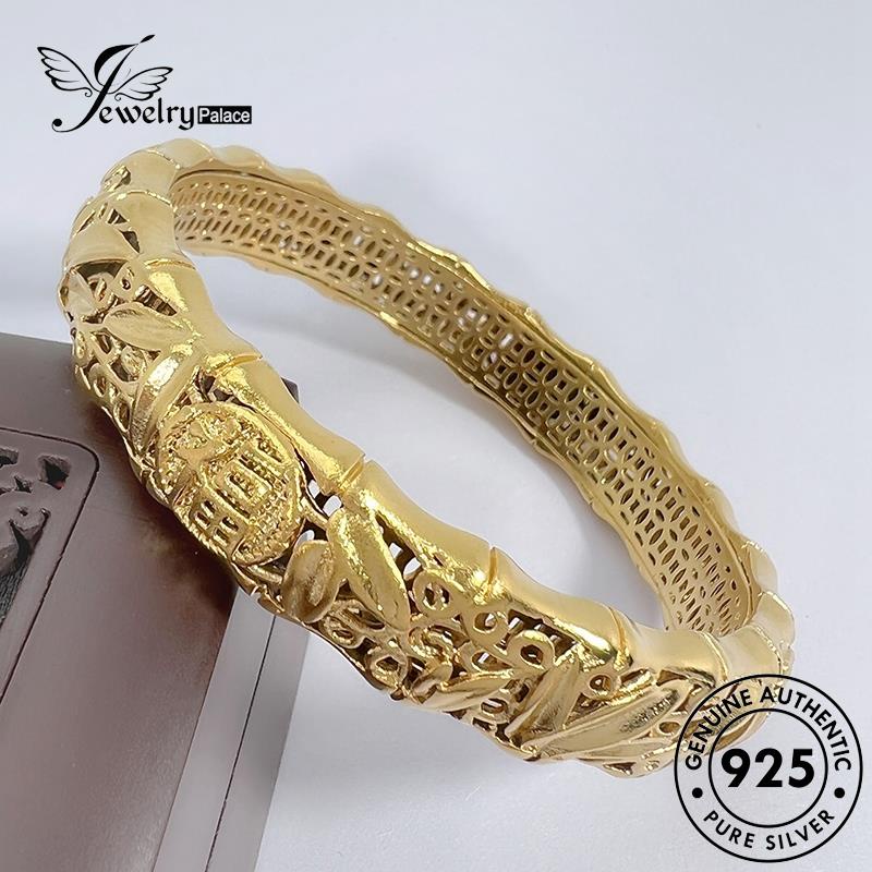 Jewelrypalace Gelang Simple Asli925Daun Wanita Perak Bambu B670